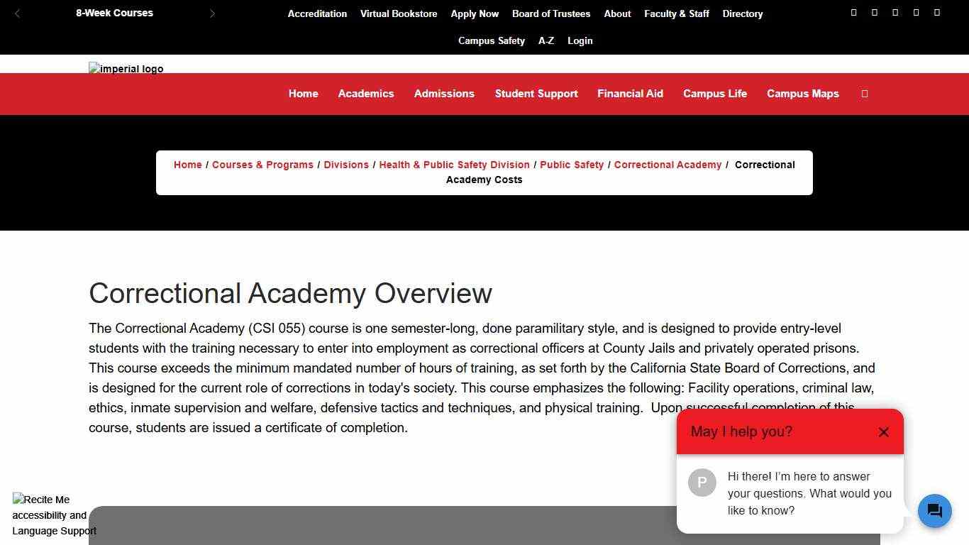 Correctional Academy Overview